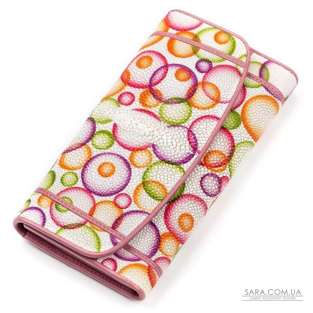 Гаманець жіночий STINGRAY LEATHER 18082 з натуральної шкіри морського ската Різнокольоровий Гаманець жіночий STINGRAY LEATHER 18082 з натуральної шкіри морського ската Різнокольоровий