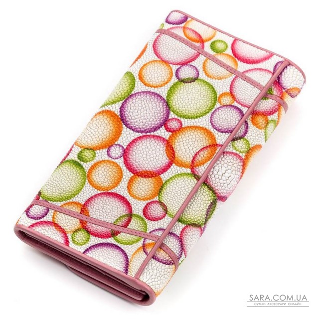 Гаманець жіночий STINGRAY LEATHER 18082 з натуральної шкіри морського ската Різнокольоровий Гаманець жіночий STINGRAY LEATHER 18082 з натуральної шкіри морського ската Різнокольоровий