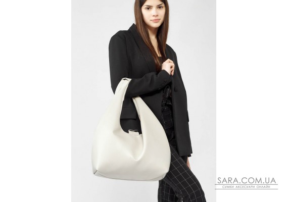 Жіноча сумка Sambag HOBO L сірий шовк