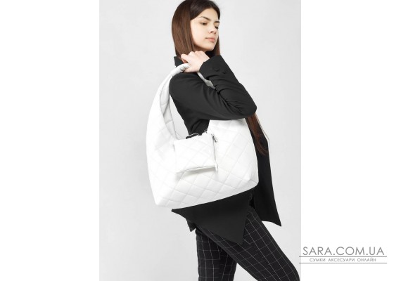Жіноча сумка Sambag HOBO L біла