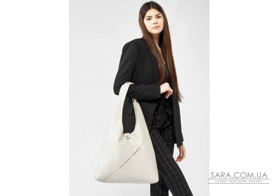 Жіноча сумка Sambag HOBO M сірий шовк
