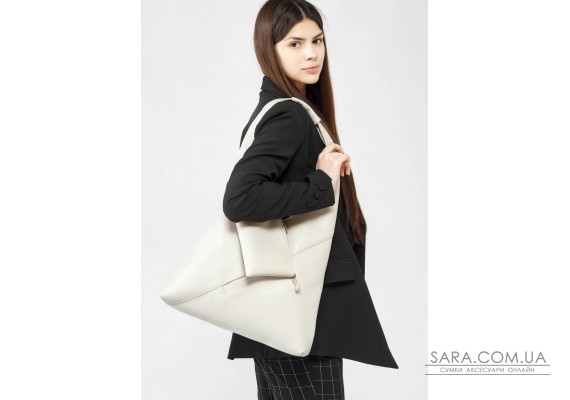 Жіноча сумка Sambag HOBO M сірий шовк