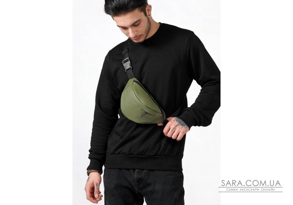 Мужская поясная сумка бананка  Sambag Urban SKH зеленый хаки