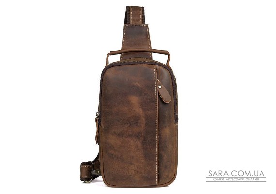 Модный рюкзак JD4009B на моношлейке из натуральной кожи Crazy Horse