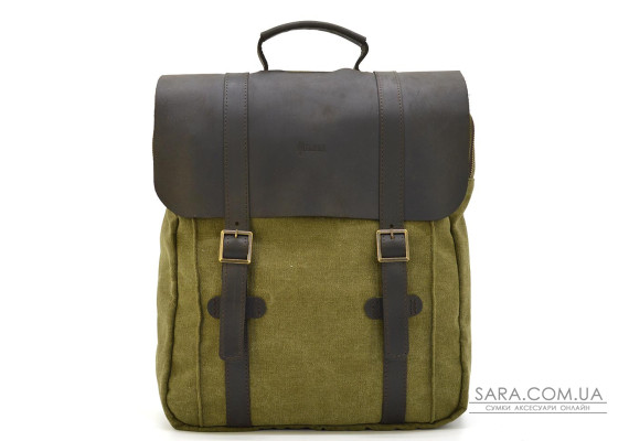 Канвас сумка рюкзак для ноутбука TARWA RCh-3420-3md хаккі