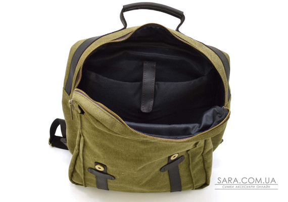Сумка рюкзак для ноутбука из канвас TARWA RCh-3420-3md хакки