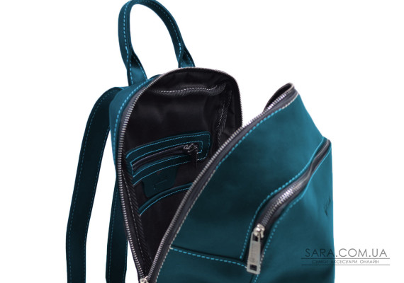 Женский кожаный голубой рюкзак TARWA RKsky-2008-3md