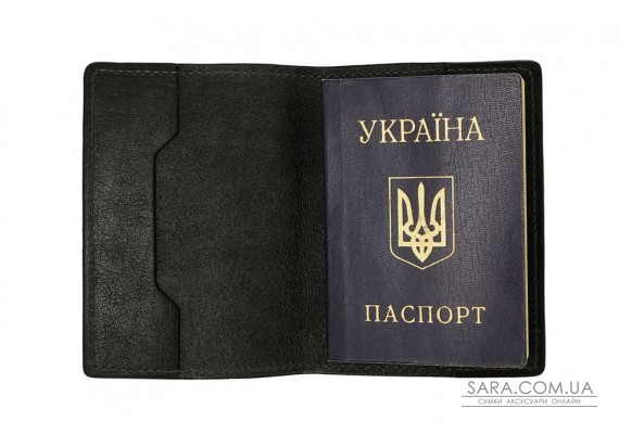 Обкладинка для паспорта, чорний Grande Pelle