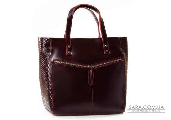 Сумка Женская Классическая кожа PODIUM P107 8713-1 wine-red Podium