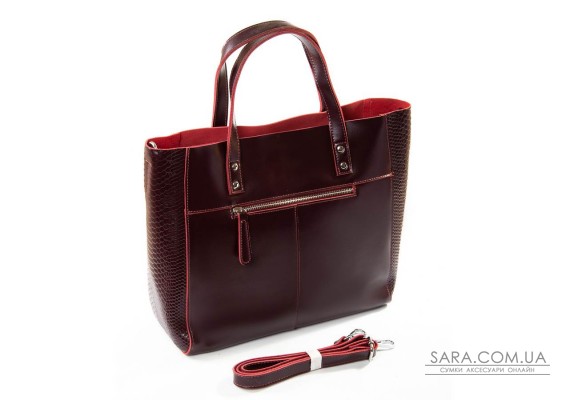 Сумка Женская Классическая кожа PODIUM P107 8713-1 wine-red Podium
