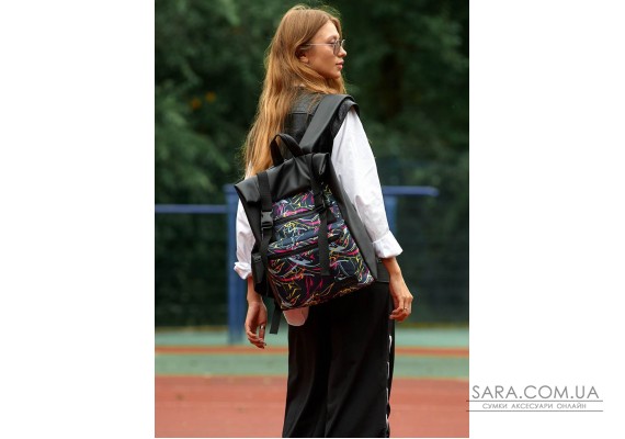Жіночий рюкзак Sambag RollTop ZARD з принтом "ABSTRACT"