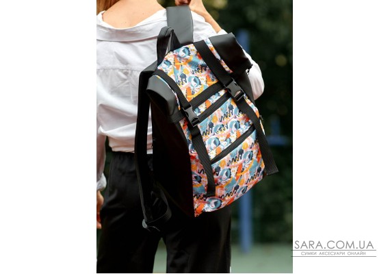 Жіночий рюкзак Sambag RollTop ZARD з принтом "LIGHT"