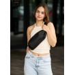 Женская сумка на пояс бананка Sambag Holster MSH черная тканевая