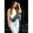 Женская сумка на пояс бананка Sambag Holster MSH черный принт тканевая