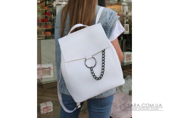 Сумка-рюкзак жіноча «Маріо» білий WeLassie