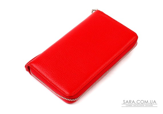 Яскравий гаманець-клатч для жінок із натуральної шкіри CANPELLINI 21619 Червоний