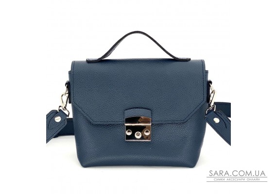 Жіноча шкіряна сумка Лора Синій Флотар Dekey (9341)
