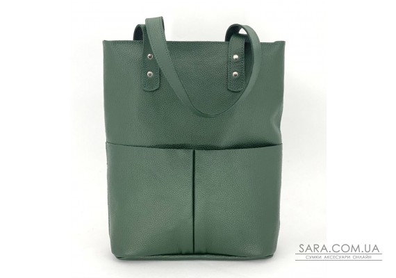 Жіноча шкіряна сумка Шопер Зелений Dekey (9386)