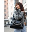 Жіноча сумка Sambag HOBO Bliss чорна крокодил