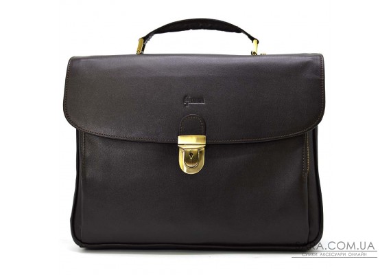 Шкіряний чоловічий портфель на два відділення TARWA GC-2067-4lx коричневий