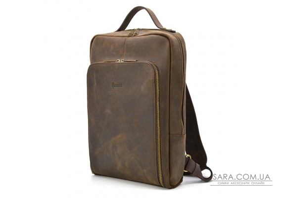 Кожаный рюкзак для ноутбука 14" RC-1239-4lx TARWA коричневая crazy horse