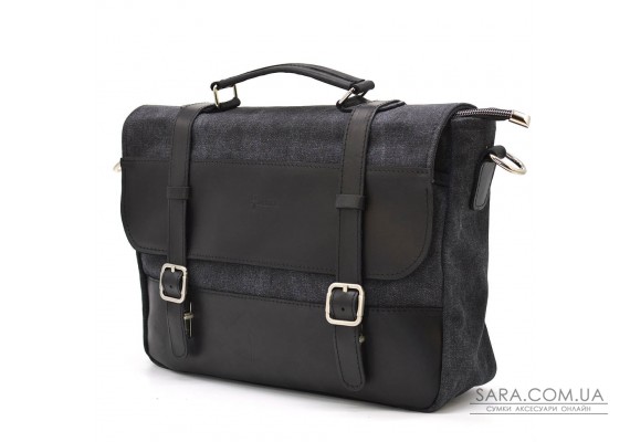 Чоловічий портфель з канвас та шкіри наппа TARWA RAg-3920-3md