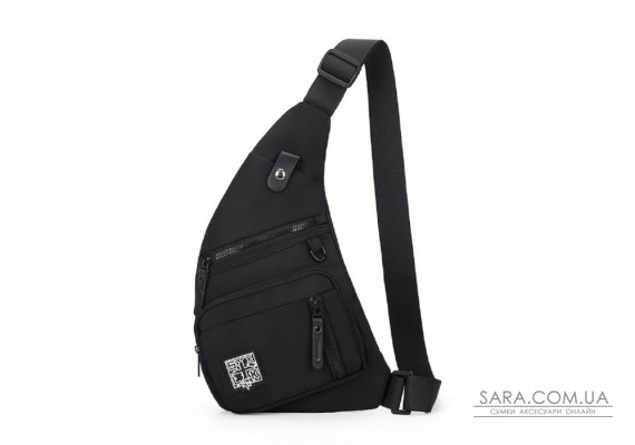 Тонка текстильна сумка-слінг чорного кольору Confident AT09-T-HD-23370A