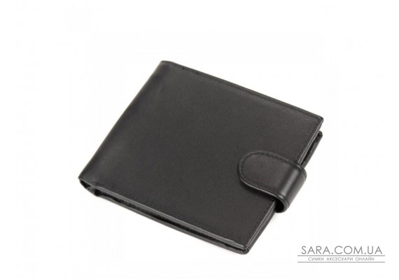 Чорне портмоне на кнопці з монетницею Tiding Bag M39-8069BRA