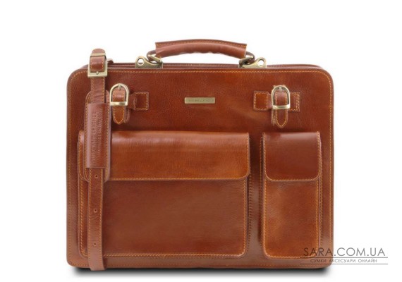 Чоловічий шкіряний портфель 2 Відділення Tuscany Leather Venezia TL141268