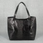 Сумка шкіряна жіноча s010201-black кайман чорна
