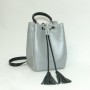 Сумка кожаная женская S250171-grayblack серебристо-черная