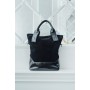 Сумка кожаная женская S400601-black черная замша/наплак