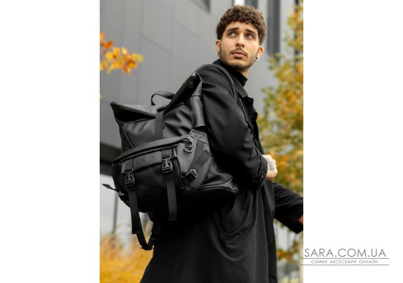 Мужской рюкзак ролл Sambag RollTop Double черный