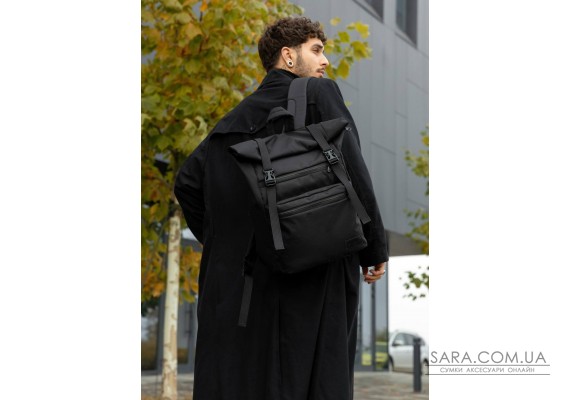 Мужской рюкзак Sambag RollTop ZARD черный тканевый