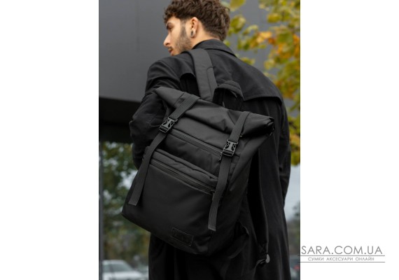 Мужской рюкзак Sambag RollTop ZARD черный тканевый