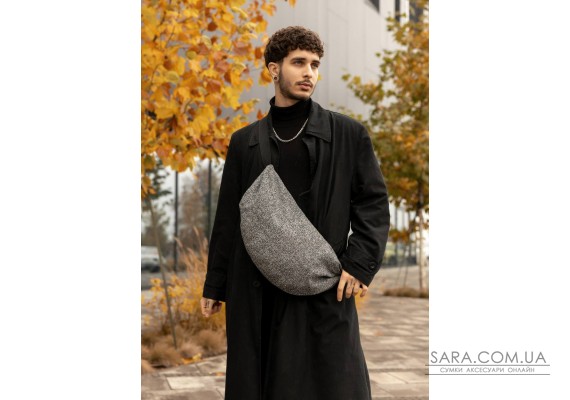 Мужская сумка Sambag HOBO Bag-glove тканевая серая