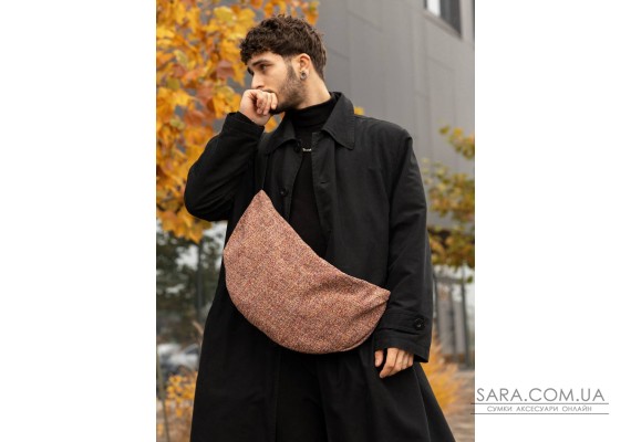 Мужская сумка Sambag HOBO Bag-glove терракотовая тканевая