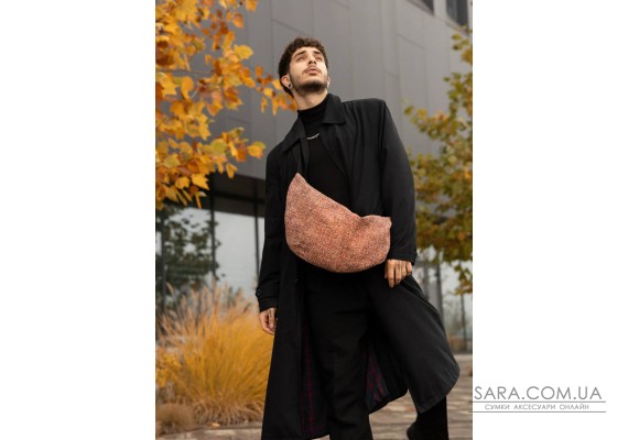 Мужская сумка Sambag HOBO Bag-glove терракотовая тканевая