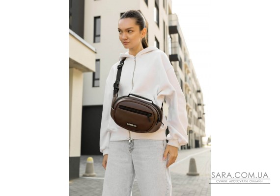 Сумка через плечо женская бананка Sambag Flex шоколад