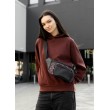Большая женская сумка на пояс бананка Sambag Tirso Max черная принт