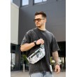 Велика чоловіча сумка на пояс бананка Sambag Tirso Max принт "Leaves"