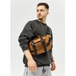 Велика шкіряна чоловіча поясна сумка бананка Sambag DynamicDart руда