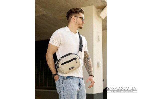 Сумка через плече бананка Sambag Flex сіра