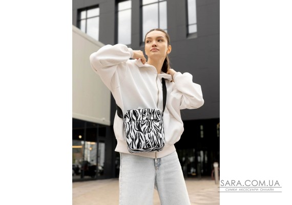 Женская сумка через плечо мессенджер Sambag Makros принт "Zebra"