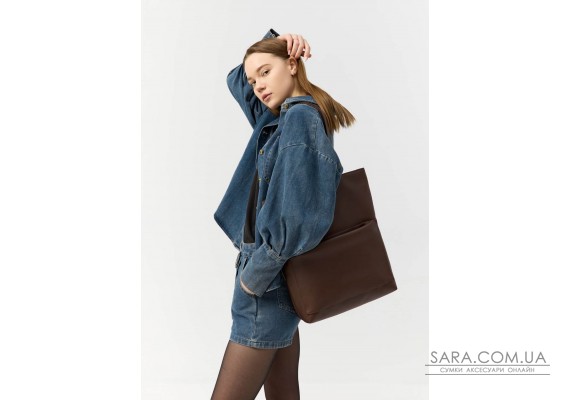 Женская сумка-шопер Sambag Shopper шоколадная