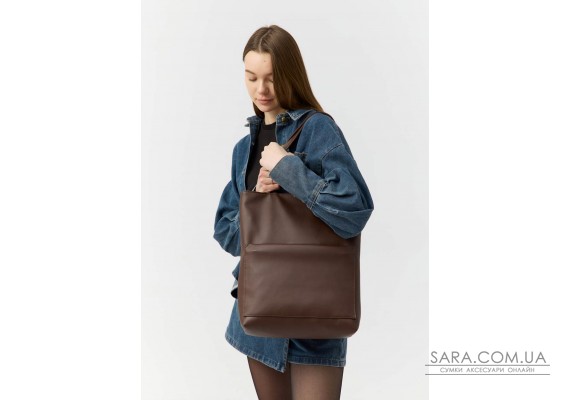 Женская сумка-шопер Sambag Shopper шоколадная