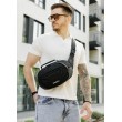 Сумка через плече бананка Sambag Flex чорна тканева