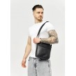 Чоловіча шкіряна сумка через плече месенджер Sambag Makros чорна