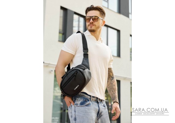 Сумка через плече бананка Sambag Flex чорна