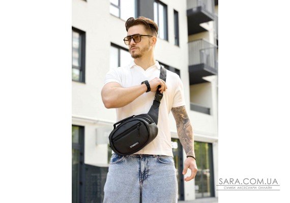 Сумка через плече бананка Sambag Flex чорна
